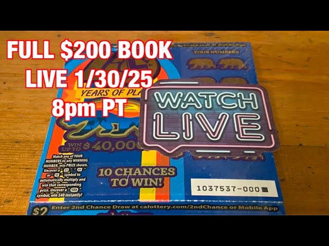 Full Book of $2 40 Years of Play Tickets‼️California Lottery Scratchers🤞🍀🍀🍀