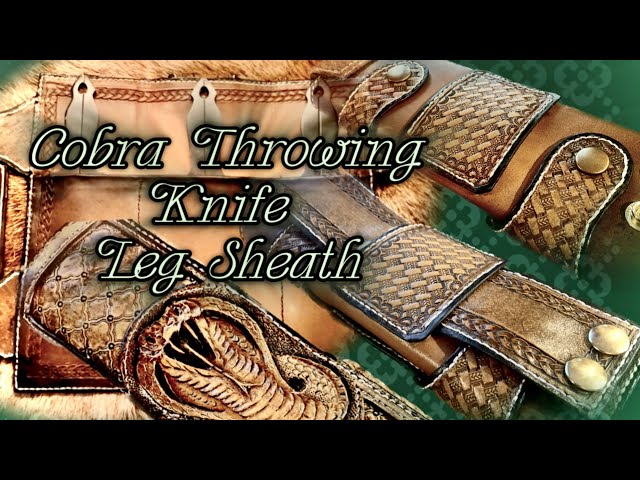 Making a leather throwing knife sheath, cobra design #knifesheath