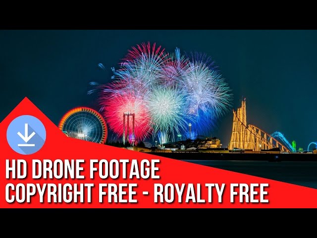 HD Fireworks Drone Footage Night Aerial No Copyright Background Video No Sound No Music Royalty Free