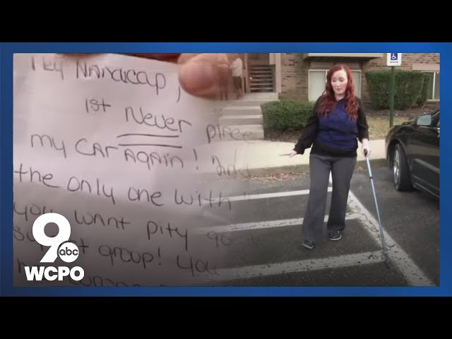 Amputee gets rude note from neighbor