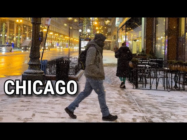 CHICAGO 6AM Snow Walk ❄️ Downtown Chicago Snowfall On Tuesday | January 14, 2025 | 4K Snow Ambience