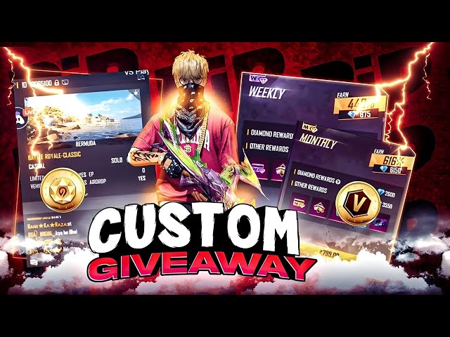 FREE FIRE LIVE CUSTOM GIVEWAY | GOOGLE PLAY REDEEM CODE GIVEWAY | #freefire #nonstopgaming #giveway