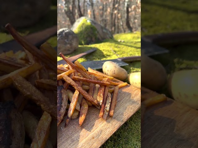 Delicious Leg Steak with Golden Fries🥩🍟Full Video on Channel | Bear's Kitchen#shortscooking#foodporn