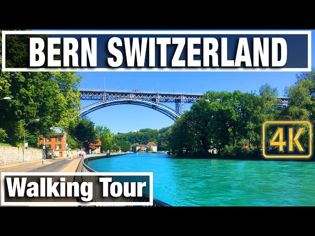 4K City Walks: Bern Switzerland River Walk  - Virtual Walk Walking Treadmill Video