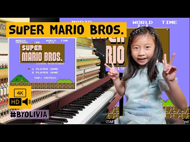 Super Mario Bros. (NES) Live Piano Sound Effects for 4 Iconic Level Gameplays by Olivia