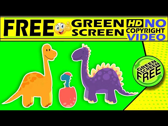 Dinosaur cartoon green screen video cartoon green Dinosaur