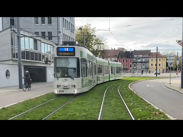 Mit der Straßenbahn 🚋 Linie 5 in Freiburg ❤️von Europaplatz➡️Rieselfeld￼