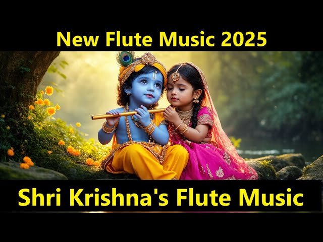 Shri Krishna's Flute: Relaxing, Meditation , Calming Music कृष्ण बांसुरी धुन 🔴 Live Stream 2025