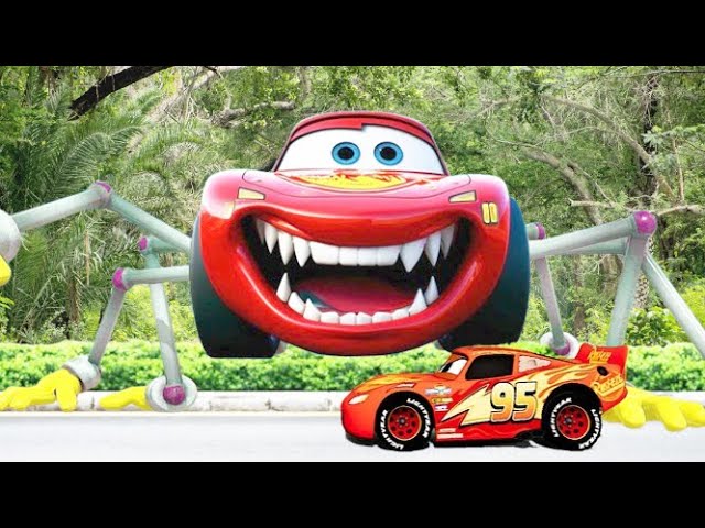 Epic Escape from Red Spider Hands Monster Eater vs Lightning McQueen Car | BeamNG Coffin Dance E.120