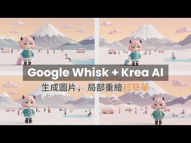 Google Whisk + Krea AI 生成圖片工具太強了，生成 + 局部修改及重繪圖片超簡單，以後不學 Photoshop 了 !