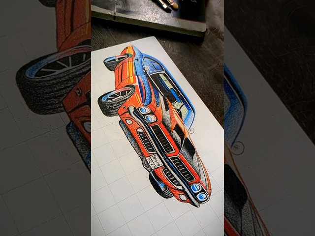 3d car drawing easy 😁 #shorts #cardrawing #3d