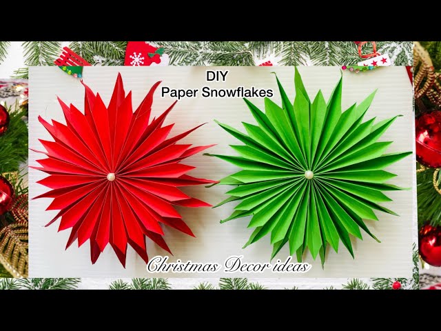 How to make 3D Paper Snowflakes ❄️for Christmas Decoration ❄️Easy Paper craft Christmas Ornaments 👆