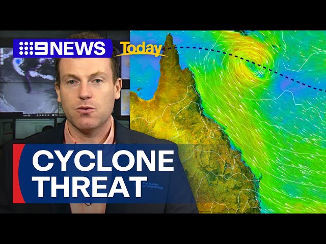 Queensland on cyclone watch as tropical low intensifies | 9 News Australia