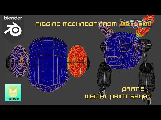 Rigging MechaBot part 5 - Weight Paint Sayap [Blender 2.92 Timelapse]