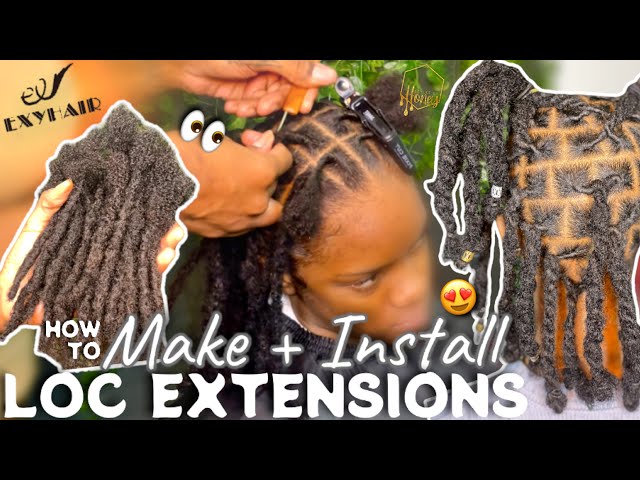 Making + Installing 6" LOC EXTENSIONS 😍 INSTANT LOCS on 4C Hair | Crochet Method feat. EXY HAIR