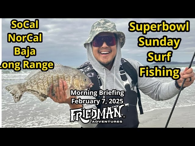 SoCal halibut, Baja yellowtail and rockfish, Chiefs or Eagles, Superbowl Surf Fishing, Long Range