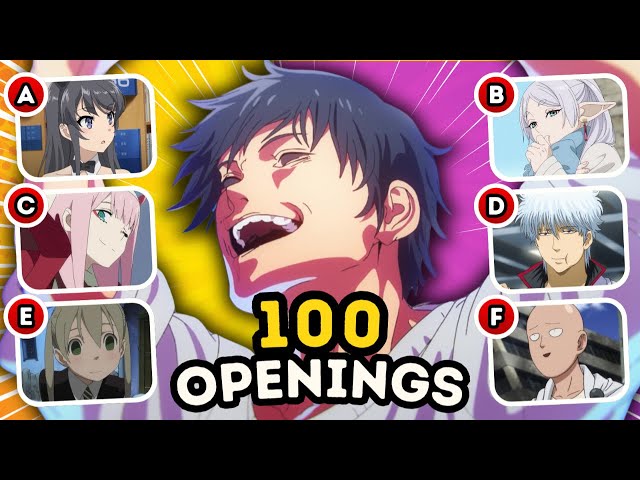 🎵 Guess 100 BANGER Anime Openings 🔥 Anime Opening Quiz