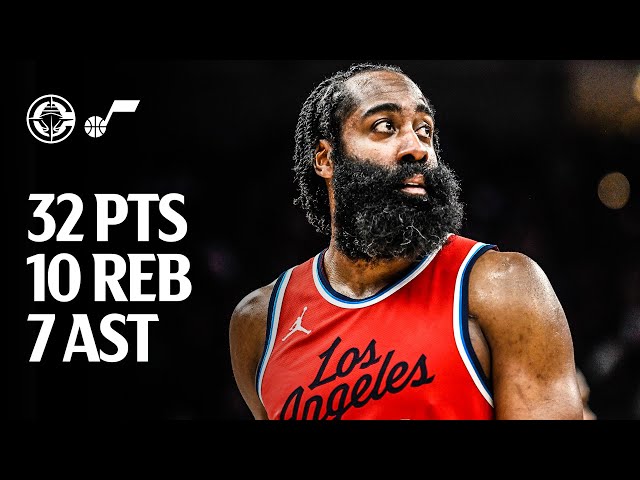 James Harden 32 PTS, 10 Reb, 7 AST in Win Over Jazz Highlights | LA Clippers