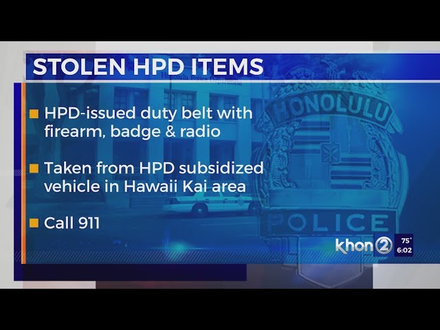 HPD seeks public’s help after officer’s firearm stolen in Hawaii Kai