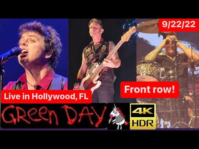 GREEN DAY - FRONT ROW - Live In Hollywood Florida September 22 2022 Concert 4K Video