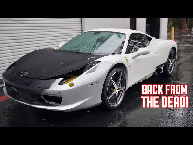 My WRECKED Ferrari 458 has a NEW FRONT END!!!