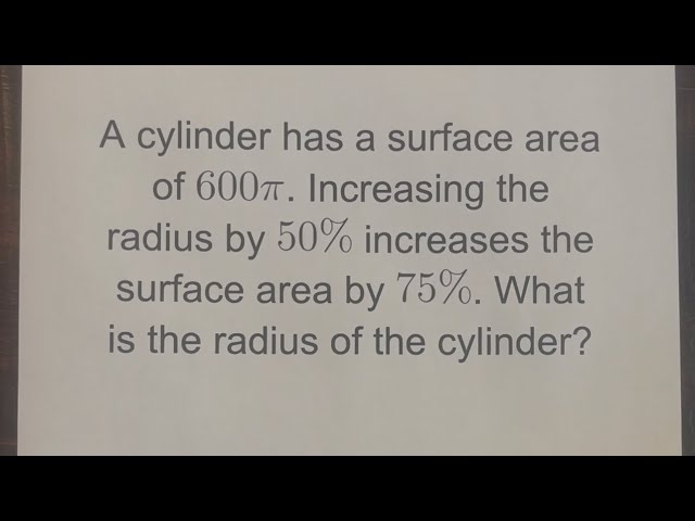 Multistep System of Equations Problem with Surface Area