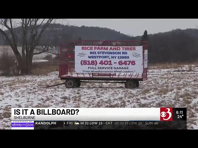 Does Route 7 hay wagon sign violate Vt. billboard law?