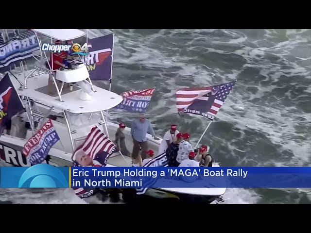 Eric Trump Holds MAGA Boat Rally In North Miami