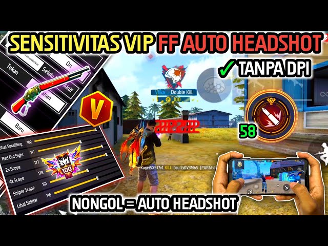 100% AUTO HEADSHOT ONE TAP ⚙️📲 CARA SETTING SENSITIVITAS FF AUTO HEADSHOT 2025 & SETTING KONTROL