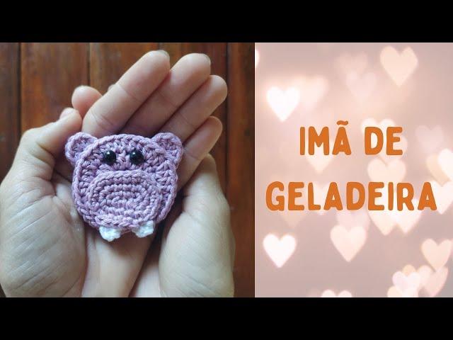 Hipopotamo Crochê/ Imã de Geladeira/ Amigurumi Hipopótamo