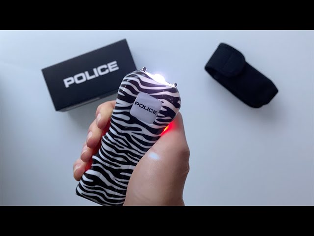 POLICE Stun Gun 512 - Max Voltage Mini Rechargeable With LED Flashlight - Zebra