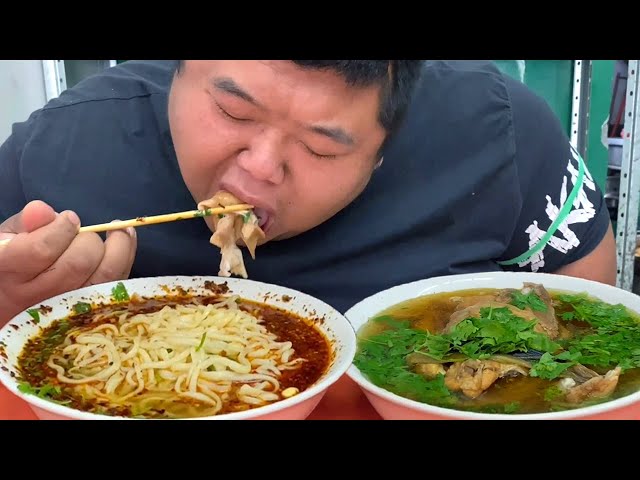 having a chicken carcass and 2 bowls of ramen . so satisfying