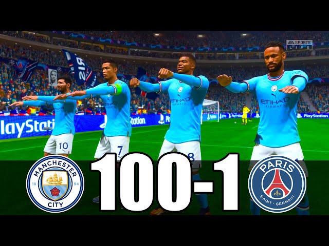 FIFA 23 | RONALDO, MESSI, MBAPPE, NEYMAR, ALL STARS | MANCHESTER CITY 100 - 1 PSG | UCL FINAL