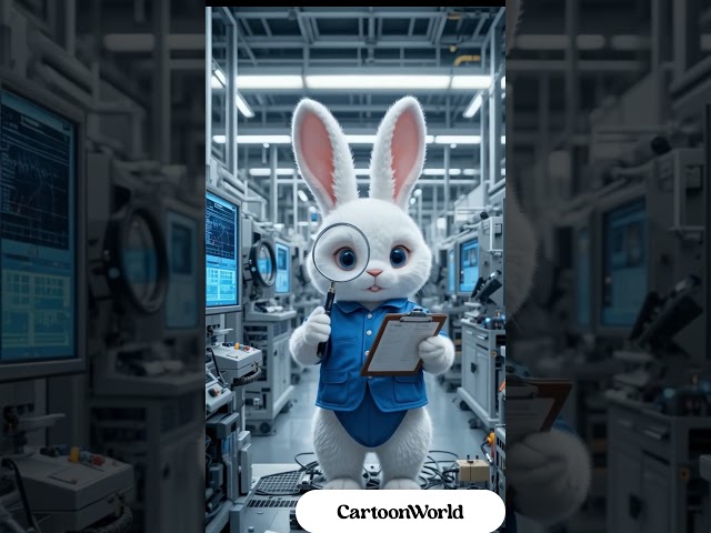 Rabbit work in manufacturing unit #rabbit #shorts #ai #animals #animation #rabbitrescue