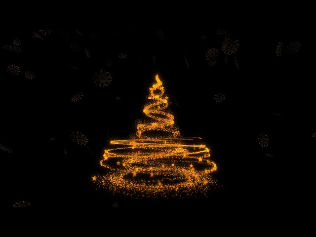 Christmas Background Loop - Golden Particles Christmas Tree Video