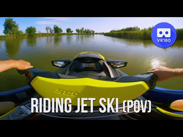 VR180 3D. Riding jet ski on the Dnipro river