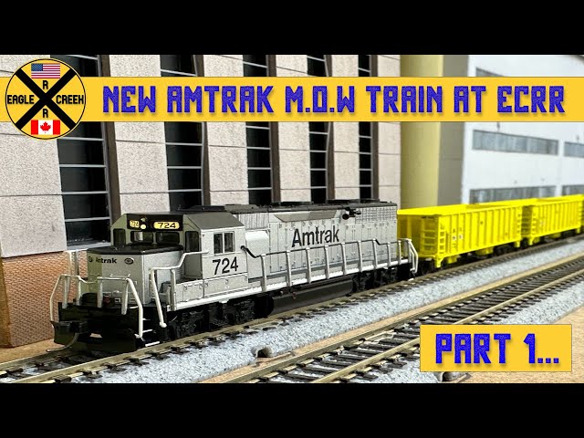 New Amtrak Maintenance Of Way Train At ECRR - Part 1 - EMD GP38-3 & 41ft Ballast Hoppers.