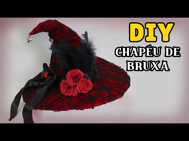 DIY: COMO FAZER CHAPÉU DE BRUXA para HALLOWEEN (SEM COSTURA)🎃 - Fantasia Festa Adulto #diyhalloween