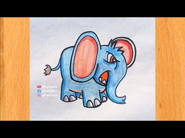 Elephant Drawing || how to Draw angry elephant || kids drawing video