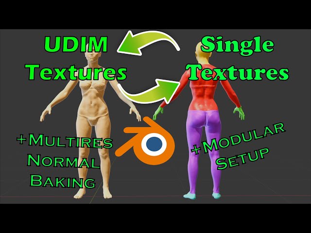 Blender Covert UDIM to Single Texture | Character UV setup for Texturing | Modular & Regular