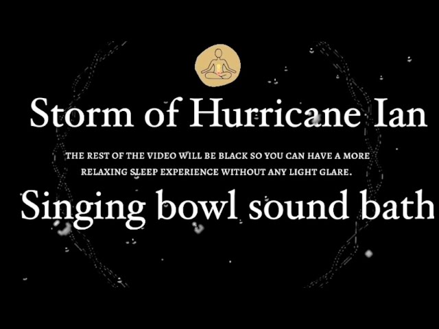 Hurricane Ian tin roof rain + chakra singing bowl sound bath ASMR white noise | Sleep, study, focus