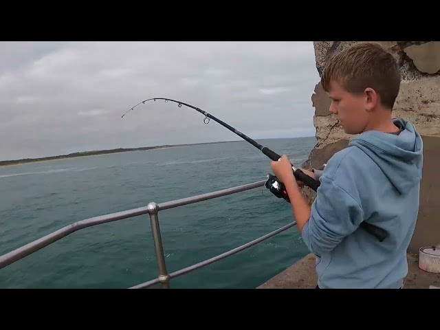 Down at Warrnambool breakwater fishing with my good mates Eli and Issa