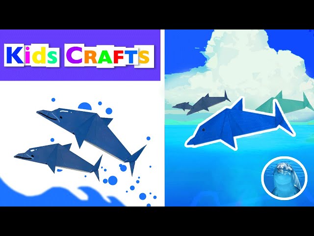 Easy PAPER CRAFT Dolphin | Kids Crafts DIY Origami اوريغامي 折り紙 оригами 종이접기