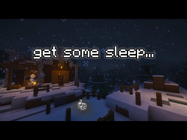 Lay down, you're tired... (Minecraft music & ambience with snowing)