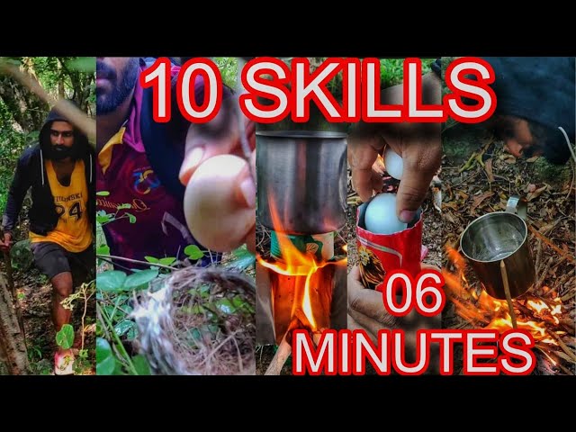 Top 10 survival bushcraft skills in 06 minutes. #survival #outdoors #camping