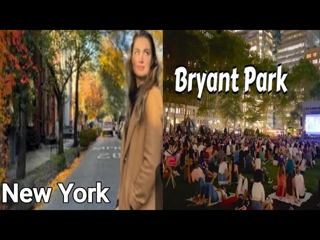 Eveing Walking Tour Bryant Park New York 🇺🇸 Do'nt Miss