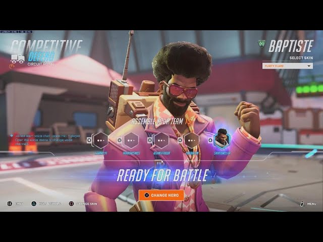 Overwatch 2 Competitive Flirty Flare Baptiste Gameplay