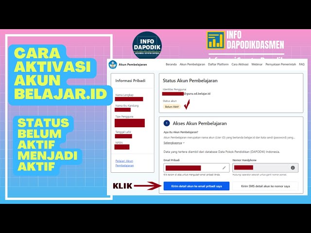 CARA MUDAH MENGGANTI STATUS BELUM AKTIF DI AKUN BELAJAR ID