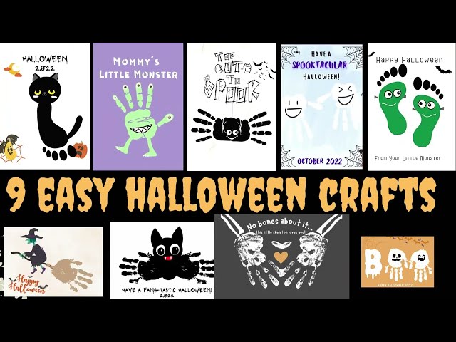 Halloween Handprint Footprint Art Crafts for Kids | Easy Halloween Craft Ideas for Preschoolers