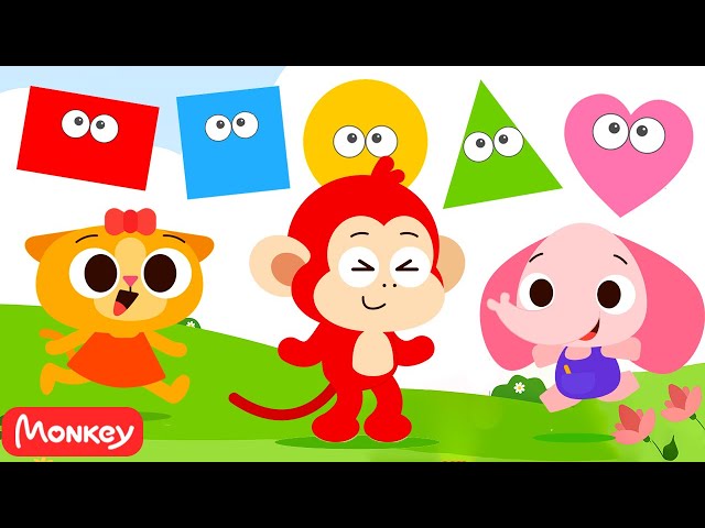 Dance with Shapes 🔺🔷◼️🔵 Shape Song for Kids | Monkey Junior Play & Learn